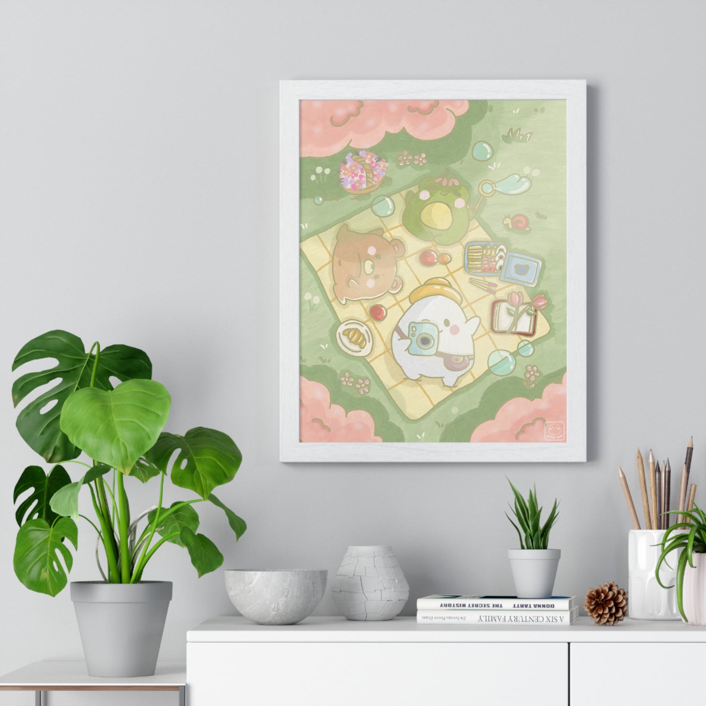 Picnic with Blobby & Friends Digital Art Print